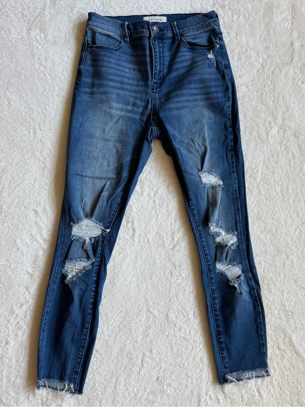 PacSun High Rise Ankle Jegging Distressed Raw Hem Jeans 26